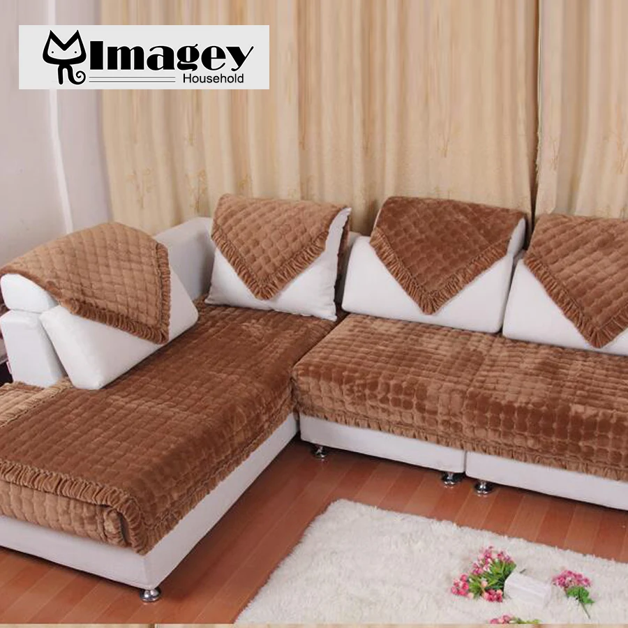 Image Hot! Winter sofa cover for sectional sofa couch purple red slip resistant sofa towel Two Three Four seater 1pc pricess palace