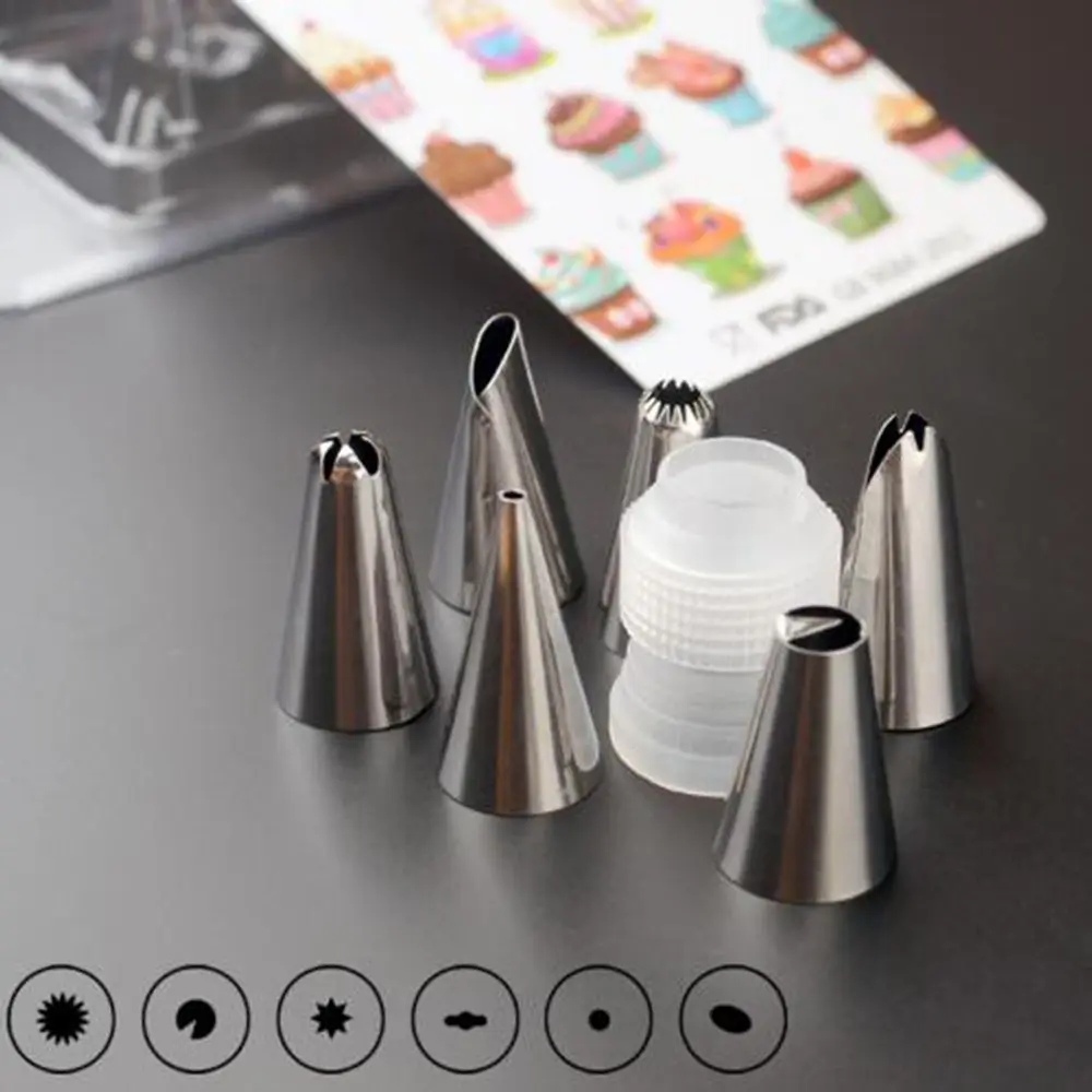 6pcs/set Stainless Steel Nozzle Set DIY Cake Decorating Tips Cupcake Fondant Sugarcraft icing piping nozzles pastry decor tools
6pcs/set Stainless Steel Nozzle Set DIY Cake Decorating Tips Cupcake Fondant Sugarcraft icing piping nozzles pastry decor tools