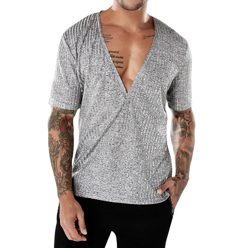 Oeak Men's Deep V neck T shirt Sexy Tops Male Summer Hip Hop High Street Short Sleeve T-shirts Slim Fit Solid Color Streetwear
Oeak Men's Deep V neck T shirt Sexy Tops Male Summer Hip Hop High Street Short Sleeve T-shirts Slim Fit Solid Color Streetwear