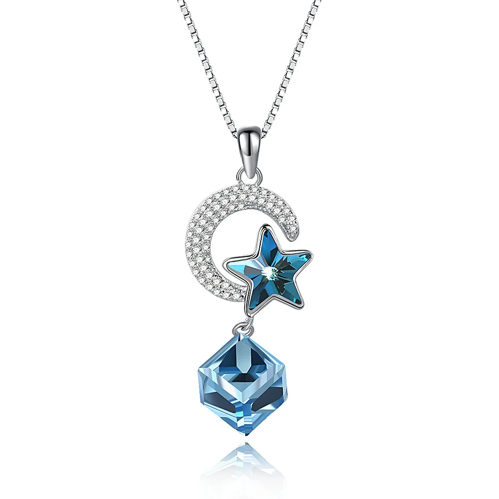 925 sterling silver uses Austria Crystal Necklace S925 sterling silver, star moon, sugar cube necklace.
925 sterling silver uses Austria Crystal Necklace S925 sterling silver, star moon, sugar cube necklace.