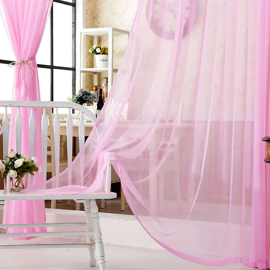 Romantic Window Screening Sheer Multiple Colors Ready Made Transparent Solid Pink Tulle For Living Room Balcony WP184#30
Romantic Window Screening Sheer Multiple Colors Ready Made Transparent Solid Pink Tulle For Living Room Balcony WP184#30
