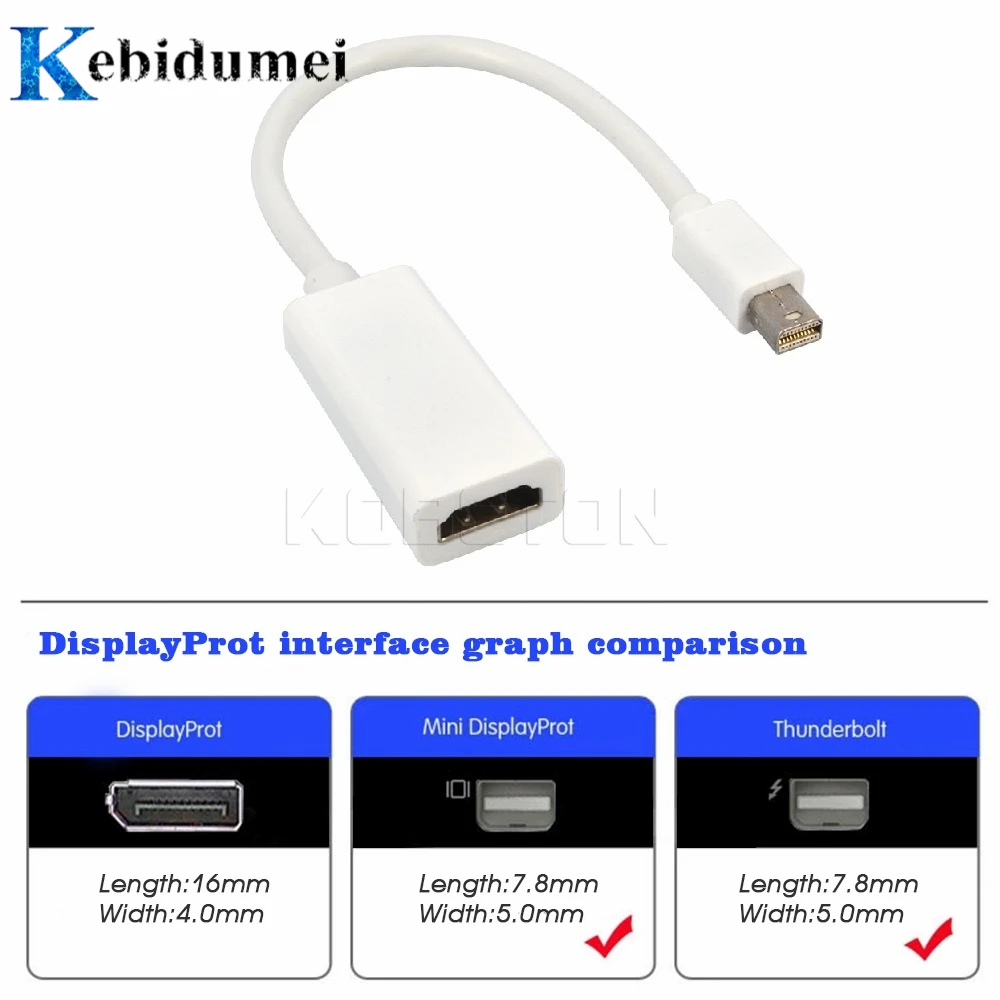 Kebidumei Mini DP to HDMI Adapter Thunderbolt DisplayPort Multi-media Cable Port for Apple Mac Macbook Pro Air
Kebidumei Mini DP to HDMI Adapter Thunderbolt DisplayPort Multi-media Cable Port for Apple Mac Macbook Pro Air