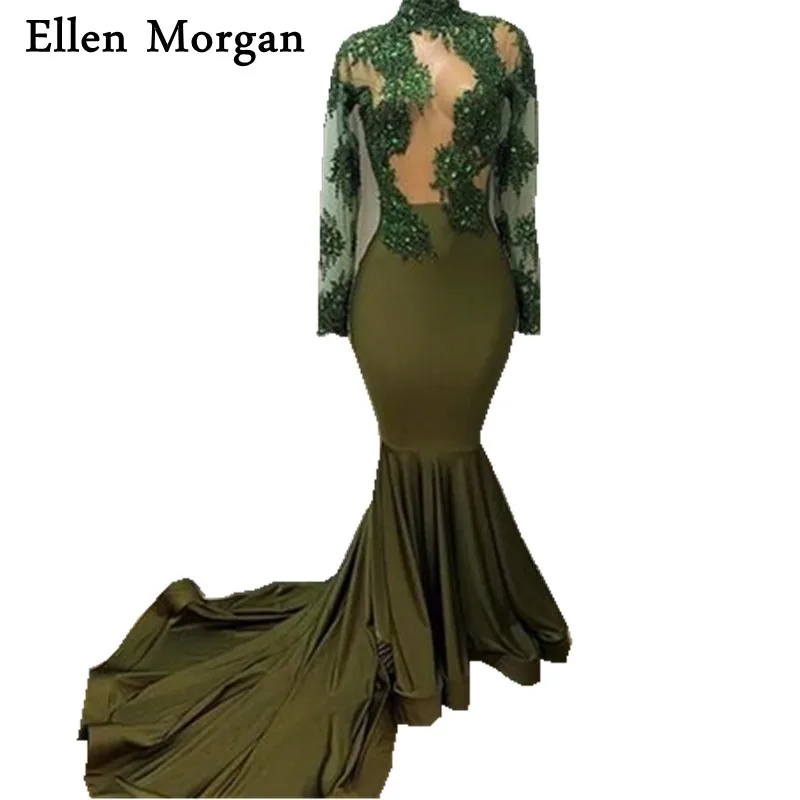 Long Sleeve Mermaid Prom Dresses For African Black Girls 2017 Sexy High Neck Lace Chapel Train Beautiful See Through Party Gowns
Long Sleeve Mermaid Prom Dresses For African Black Girls 2017 Sexy High Neck Lace Chapel Train Beautiful See Through Party Gowns