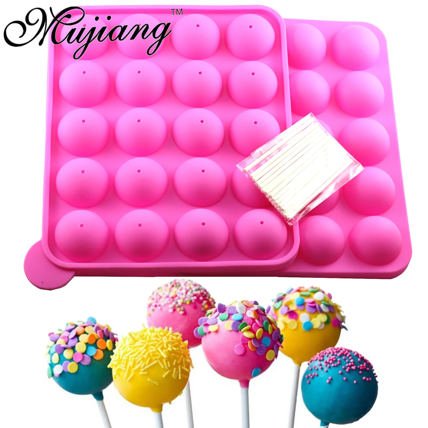 Mujiang 2 Pcs 20 Cavity Round Ball Lollipop Candy Silicone Mold DIY Party Jelly Chocolate Moulds Kitchen Baking Pastry Tools
Mujiang 2 Pcs 20 Cavity Round Ball Lollipop Candy Silicone Mold DIY Party Jelly Chocolate Moulds Kitchen Baking Pastry Tools