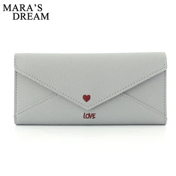 Mara's Dream Women Wallets Lady Purses Long Embroidery Heart Bags Zipper Coin Purse Card ID Holder Clutch Envelope Bag Wallets