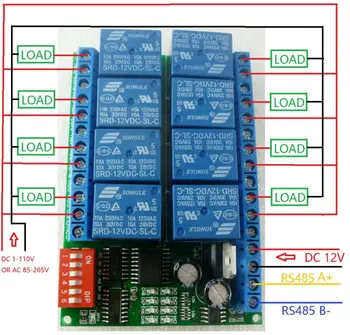 8CH dc 12V Modbus RTU RS485 Relay Module Switch Board for PLC Lamp LED PTZ Camera
8CH dc 12V Modbus RTU RS485 Relay Module Switch Board for PLC Lamp LED PTZ Camera