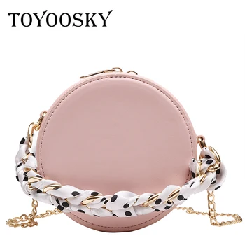 TOYOOSKY Fashion Circular Women Leather Bags Scarves Chain Handbag For Girl Small Round Lady Shoulder Messenger Bags Sac A Main
TOYOOSKY Fashion Circular Women Leather Bags Scarves Chain Handbag For Girl Small Round Lady Shoulder Messenger Bags Sac A Main