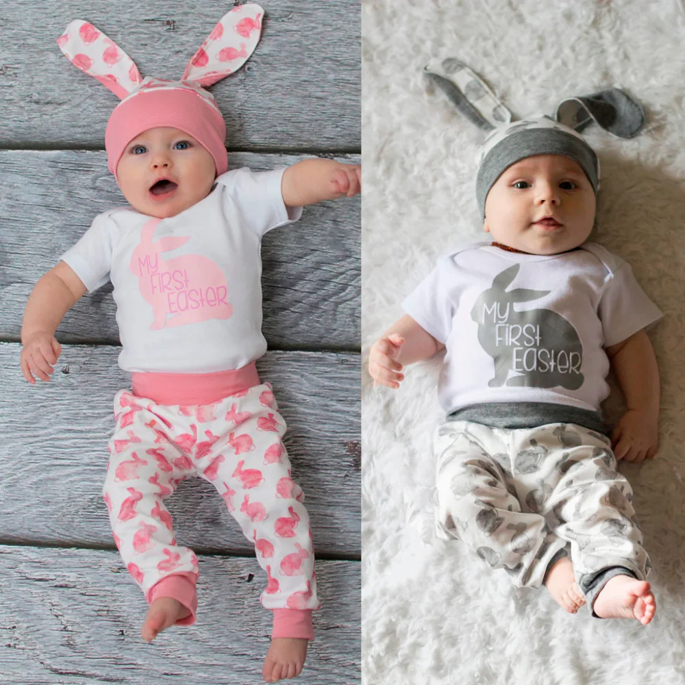 2019 Hot Sale Newborn Baby Girl Boy Cartoon First Easter 3D Bunny Outfits Romper Hat Pants Set baby boy clothes vestido infantil
2019 Hot Sale Newborn Baby Girl Boy Cartoon First Easter 3D Bunny Outfits Romper Hat Pants Set baby boy clothes vestido infantil