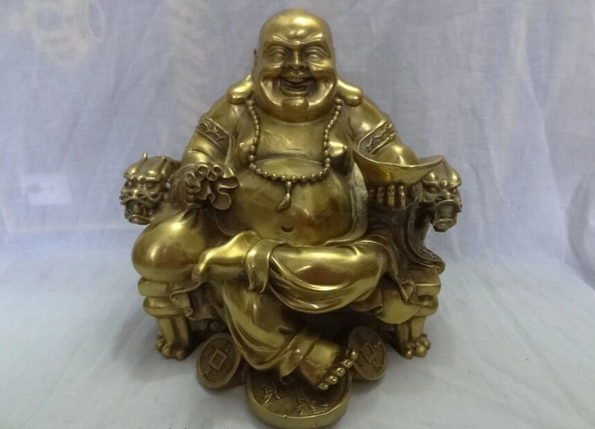 song voge gem S5152 10" Chinese Brass Dragon Head Coin Bag Happy Maitreya Buddha YuanBao Statue
song voge gem S5152 10" Chinese Brass Dragon Head Coin Bag Happy Maitreya Buddha YuanBao Statue