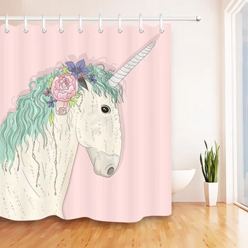 LB Cute Unicorn with Flowers Pink Shower Curtains Bathroom Curtain Extra Long Waterproof Polyester Fabric For Kids Bathtub Decor
LB Cute Unicorn with Flowers Pink Shower Curtains Bathroom Curtain Extra Long Waterproof Polyester Fabric For Kids Bathtub Decor