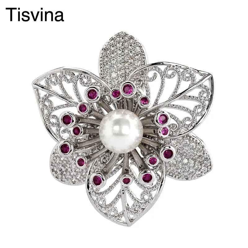 Tisvina Women Brooches Natural Freshwater Pearls Flower Pins Brooch Sweater Chain Pendant Dual-use With zircons Costume Jewelry
Tisvina Women Brooches Natural Freshwater Pearls Flower Pins Brooch Sweater Chain Pendant Dual-use With zircons Costume Jewelry