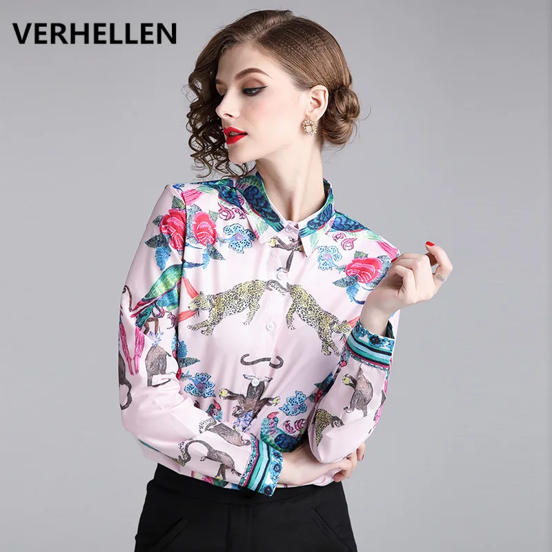 VERHELLEN High Quality Runway Designer Womens Blouse 2019 Autumn Women's Long Sleeve Turn Down Collar Animal Printed Shirt Tops
VERHELLEN High Quality Runway Designer Womens Blouse 2019 Autumn Women's Long Sleeve Turn Down Collar Animal Printed Shirt Tops