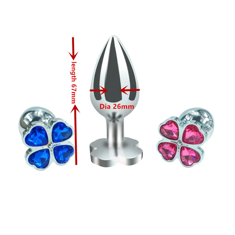 Dia 26mm*length 67mm small size new design four leaf cover Metal Anal plug jewelry butt beads dildo Sex toys for men women 3 Dia 26mm*length 67mm small size new design four leaf cover Metal Anal plug jewelry butt beads dildo Sex toys for men women 3