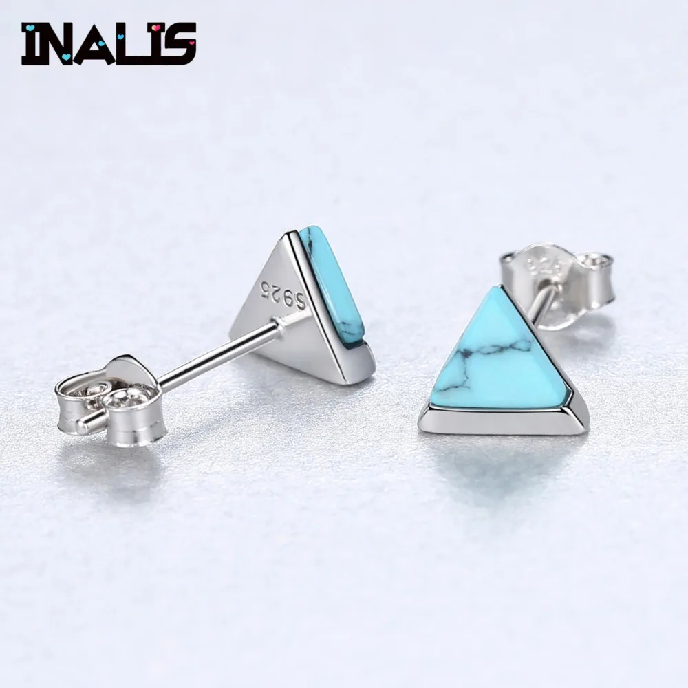 INALIS New Triangle Turquoise 925 Sterling Silver Stud Earrings for Women Jewelry Brincos Accessories pendientes de plata de ley
INALIS New Triangle Turquoise 925 Sterling Silver Stud Earrings for Women Jewelry Brincos Accessories pendientes de plata de ley