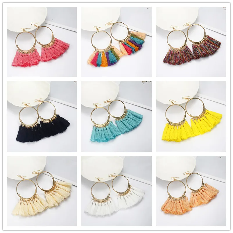 2018 Brincos Women Boho Drop Dangle 12 Colors Fringe Earring Vintage Ethnic Statement Tassel earrings fashion jewelry e0101
2018 Brincos Women Boho Drop Dangle 12 Colors Fringe Earring Vintage Ethnic Statement Tassel earrings fashion jewelry e0101