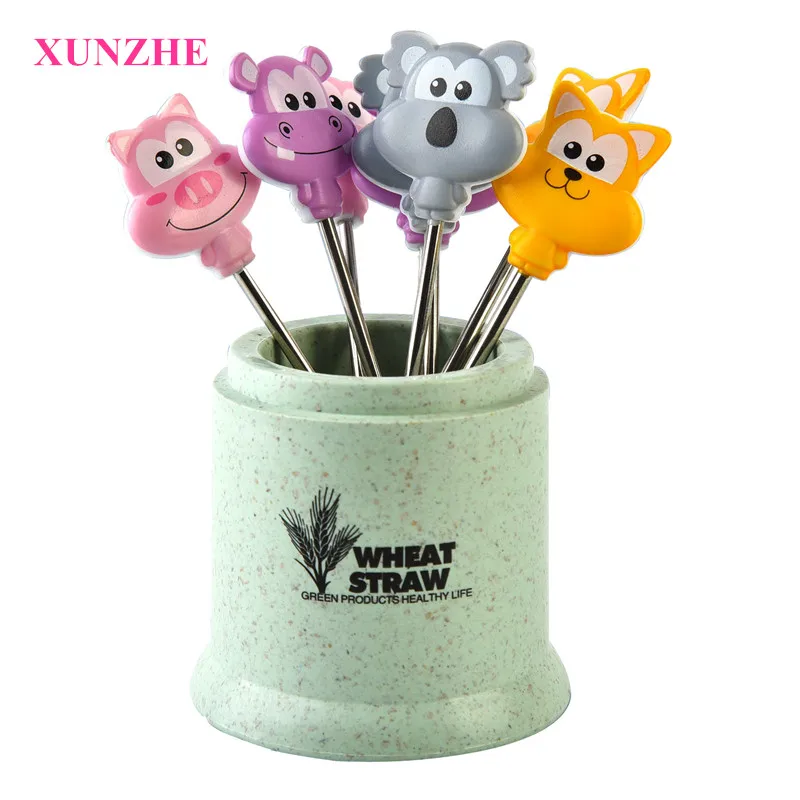 XUNZHE 8pcs +1 Stand Cartoon creative fruit fork with straw stalk base Vegetable Fork Fruit Snack Dessert Forks Holder For Party
XUNZHE 8pcs +1 Stand Cartoon creative fruit fork with straw stalk base Vegetable Fork Fruit Snack Dessert Forks Holder For Party