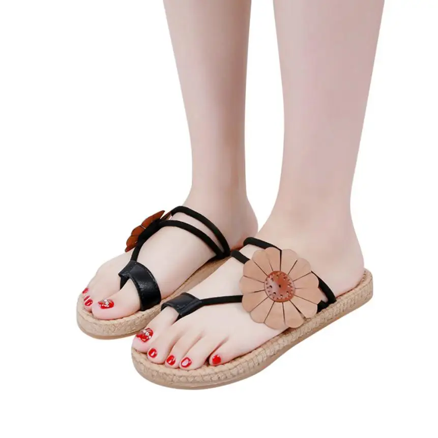 Фото YOUYEDIAN/Женская обувь на плоской подошве с цветочным принтом женские сандалии для