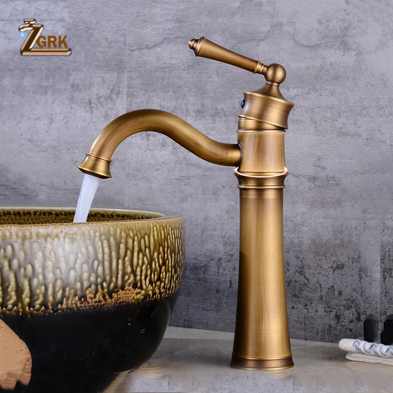ZGRK Basin Faucets Antique Brass Faucet Single Handle Vintage Deck Mount Torneiras Hot Cold Bath Mixer Water Tap
ZGRK Basin Faucets Antique Brass Faucet Single Handle Vintage Deck Mount Torneiras Hot Cold Bath Mixer Water Tap