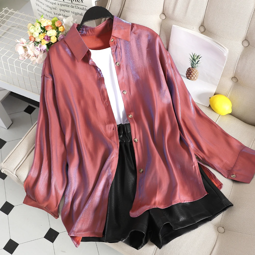 SKOONHEID Autumn Women Solid Large Size Blouse Turn-down Collar Casual Long Sleeves Office Tops Fashion Korean Shiny Basic Shirt
SKOONHEID Autumn Women Solid Large Size Blouse Turn-down Collar Casual Long Sleeves Office Tops Fashion Korean Shiny Basic Shirt