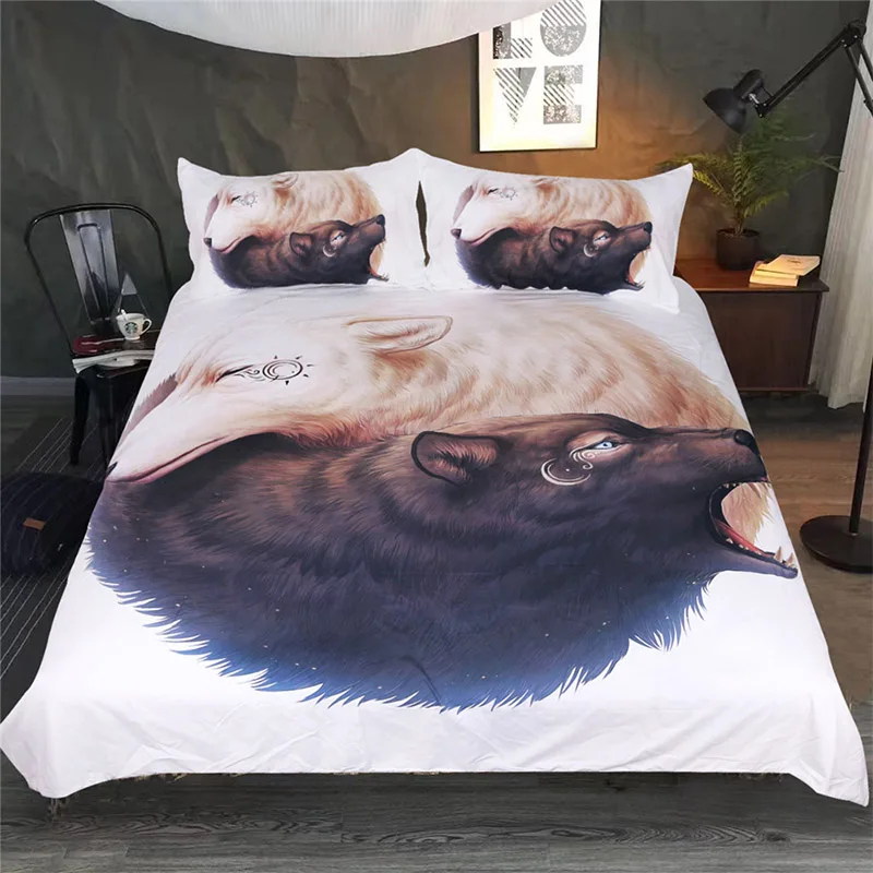 3D Wolf Printed 3pcs Comforter Bedding Set King Queen Twin Size Luxury White Bed Duvet Covers Sheet Set Home Textile Bedclothes
3D Wolf Printed 3pcs Comforter Bedding Set King Queen Twin Size Luxury White Bed Duvet Covers Sheet Set Home Textile Bedclothes