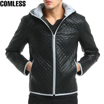 2017 New Trend PU Leather Jacket Men Grid Fashion Design Zipper Coats Men Patchwork Color Hat Thick Outerwear Mens Coats XXXL
2017 New Trend PU Leather Jacket Men Grid Fashion Design Zipper Coats Men Patchwork Color Hat Thick Outerwear Mens Coats XXXL