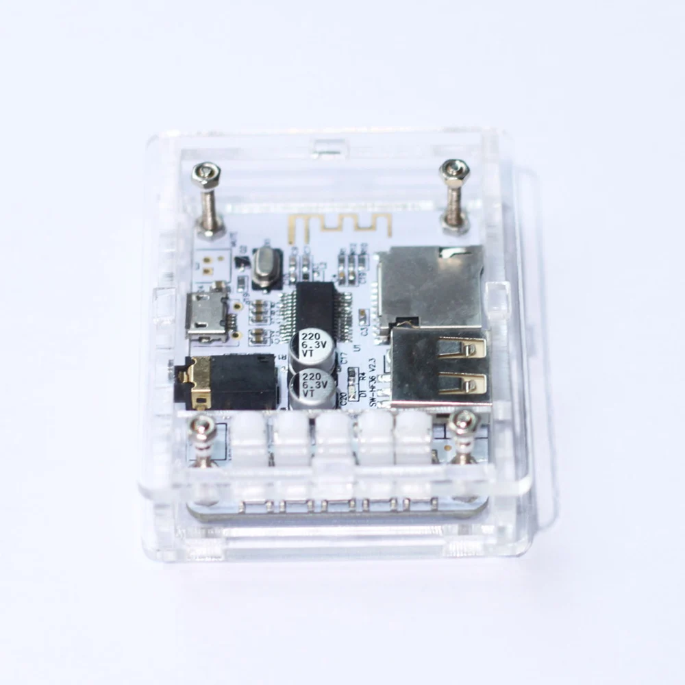 Wireless Stereo Music Module Acrylic DIY Case Cover Shell for USB DC 5V BT 2.1 Audio Receiver Board with TF Card Slot
Wireless Stereo Music Module Acrylic DIY Case Cover Shell for USB DC 5V BT 2.1 Audio Receiver Board with TF Card Slot