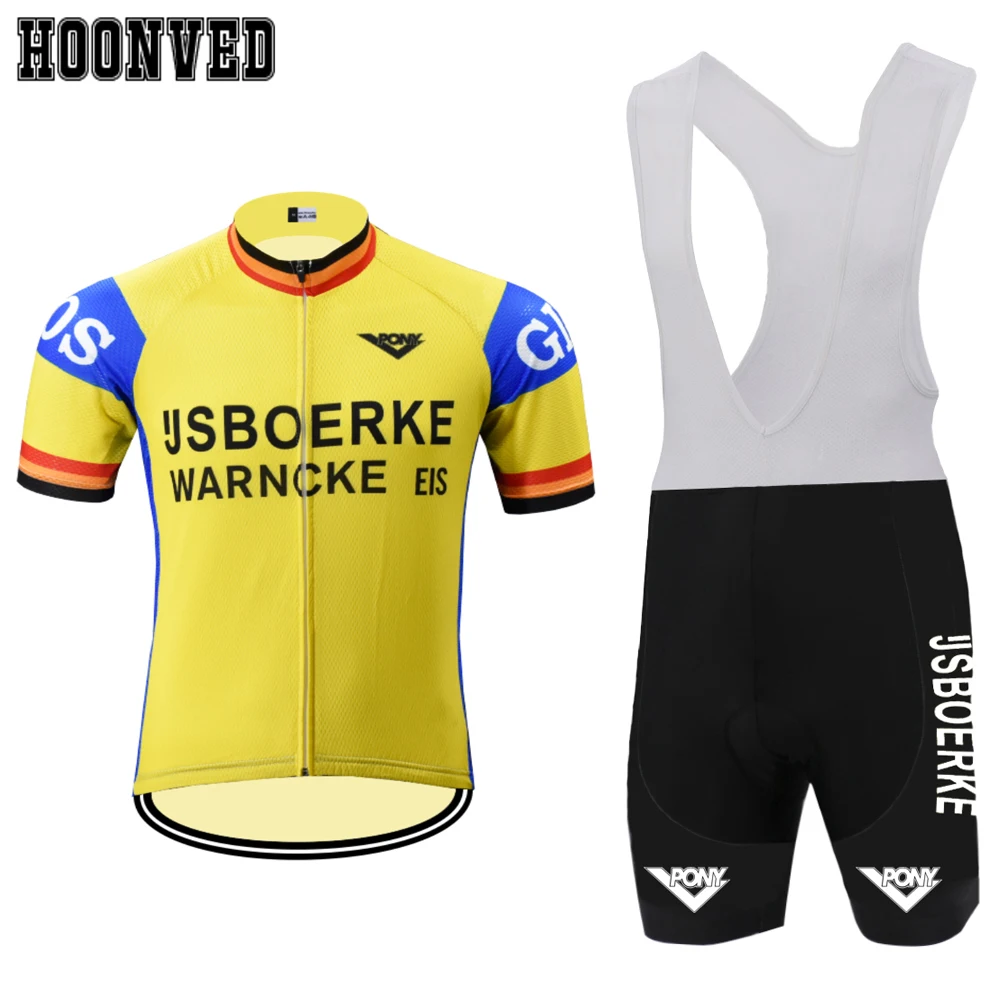 Pro Team old style racing Man Retro Yellow cycling Jersey suit Bike Shorts 9D Gel Pad Mtb Riding suit culotte ciclismo hombre
Pro Team old style racing Man Retro Yellow cycling Jersey suit Bike Shorts 9D Gel Pad Mtb Riding suit culotte ciclismo hombre