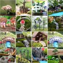 Mini Sdivaight Bending Bridge House Mushrooms Fence Craft Figurine Plant Pot Garden Ornament Miniature Fairy Garden Decor DIY Mini Sdivaight Bending Bridge House Mushrooms Fence Craft Figurine Plant Pot Garden Ornament Miniature Fairy Garden Decor DIY