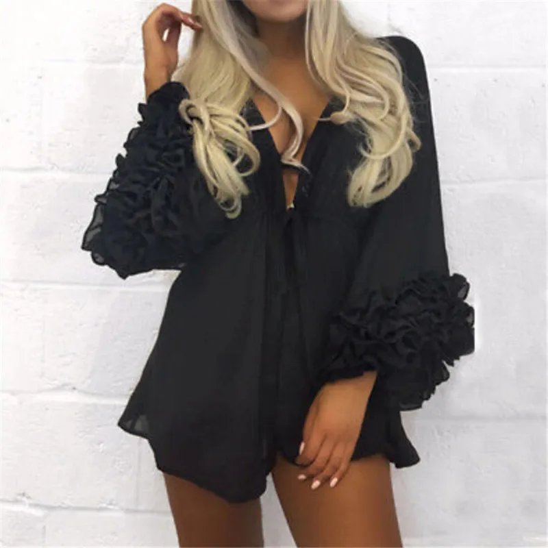 Women Sexy Beach Cover-up Long Puff Sleeve Covers up Bathing Suit Summer Beach Wear Pareo Swimwear Mesh Beach Dress Tunic Robe
Women Sexy Beach Cover-up Long Puff Sleeve Covers up Bathing Suit Summer Beach Wear Pareo Swimwear Mesh Beach Dress Tunic Robe