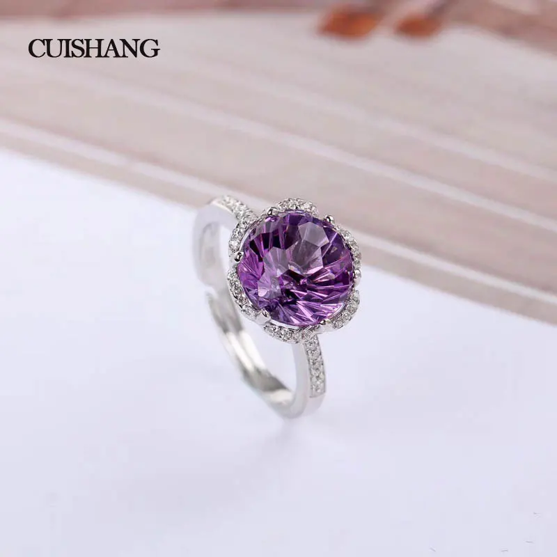 CSJ Fine Jewelry 925 Sterling Silver Ring Real Amethyst Women Wedding Party gift in box
CSJ Fine Jewelry 925 Sterling Silver Ring Real Amethyst Women Wedding Party gift in box