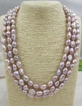 Selling Jewelry>>>3 row purple baroque 9-10mm genuine freshwater pearl necklace 50/54/58 cm S127
Selling Jewelry>>>3 row purple baroque 9-10mm genuine freshwater pearl necklace 50/54/58 cm S127