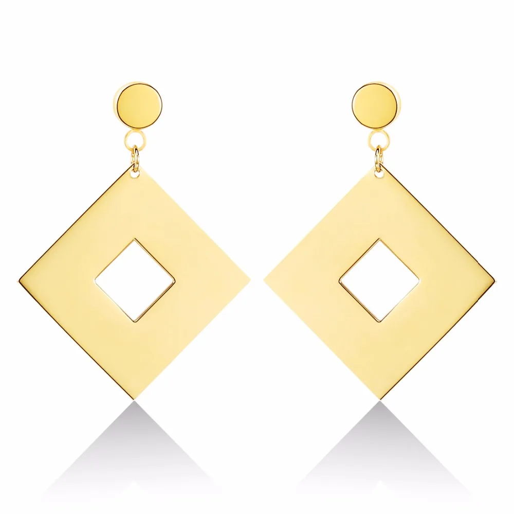 Silver&Gold Color Drop Earrings for Woman Stainless Steel Rhombus Earring Titanium Post Jewelry Accessories brinco Best Gift
Silver&Gold Color Drop Earrings for Woman Stainless Steel Rhombus Earring Titanium Post Jewelry Accessories brinco Best Gift