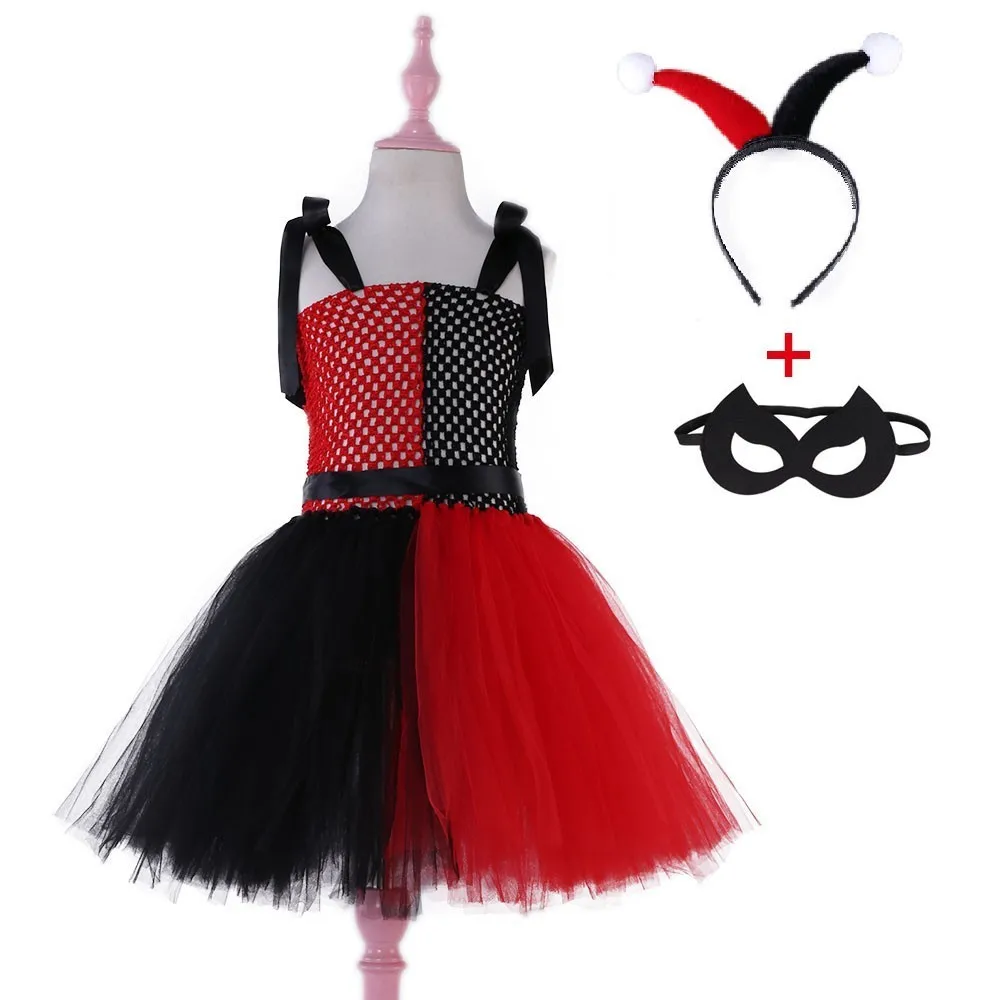 Black Red Harley Quinn Costume Girls Tutu Dress with Baby Headband Kids Clothes Party Dresses for Birthday Halloween Cosplay
Black Red Harley Quinn Costume Girls Tutu Dress with Baby Headband Kids Clothes Party Dresses for Birthday Halloween Cosplay