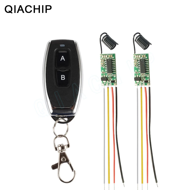 QIACHIP Wireless Micro Remote Control Switch Receiver DC 3.5V 3.7V 4.5V 5V 6V 7.4V 8.4V 9V 12V Receiver Transmitter 433.92MHZ
QIACHIP Wireless Micro Remote Control Switch Receiver DC 3.5V 3.7V 4.5V 5V 6V 7.4V 8.4V 9V 12V Receiver Transmitter 433.92MHZ