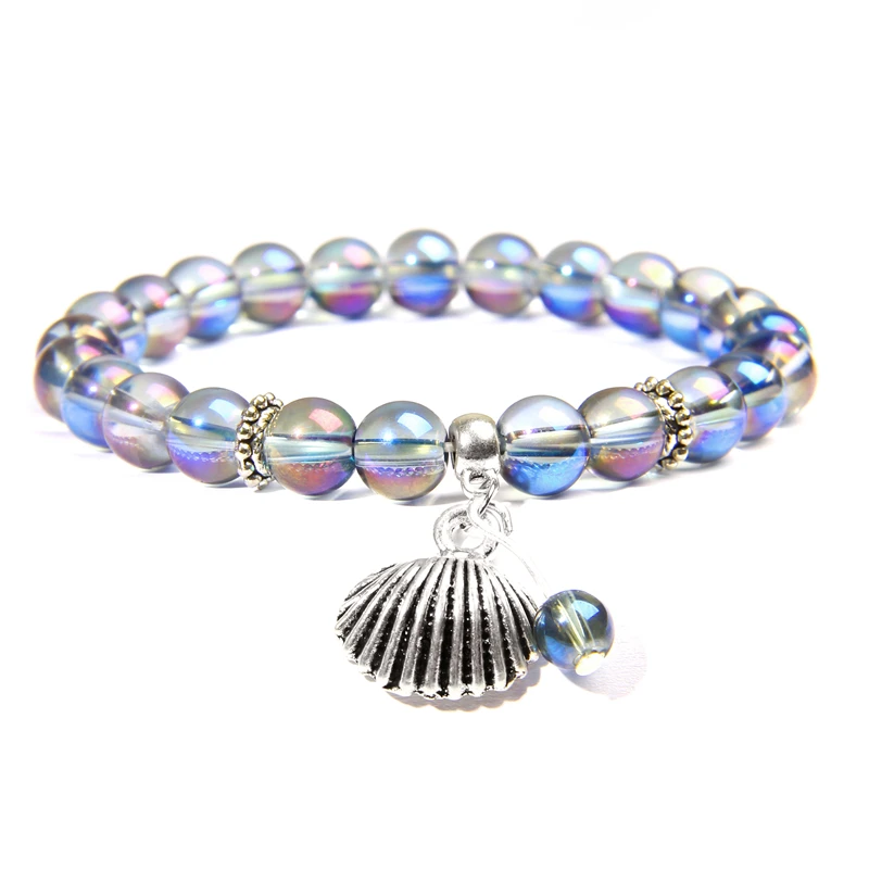 Women friendship bracelet natural stone beads silver shell charm Mermaid bracelets female stone jewelry gifts purple blue quartz
Women friendship bracelet natural stone beads silver shell charm Mermaid bracelets female stone jewelry gifts purple blue quartz