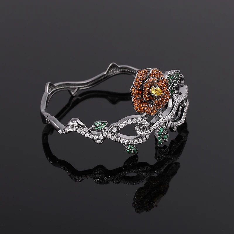 Beautiful Flower Vintage Bangle Luxury Cubic Zirconia Paved Rhodium Plated Bracelet XIUMEIYIZU Elegant Women's Jewelry
Beautiful Flower Vintage Bangle Luxury Cubic Zirconia Paved Rhodium Plated Bracelet XIUMEIYIZU Elegant Women's Jewelry