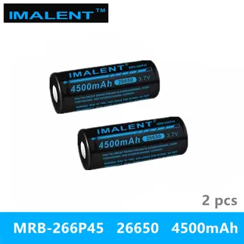 

2pcs IMALENT 26650 4500mah MRB-266P45 3.7v li-ion rechargeable battery high performance for high drain LED flashlights