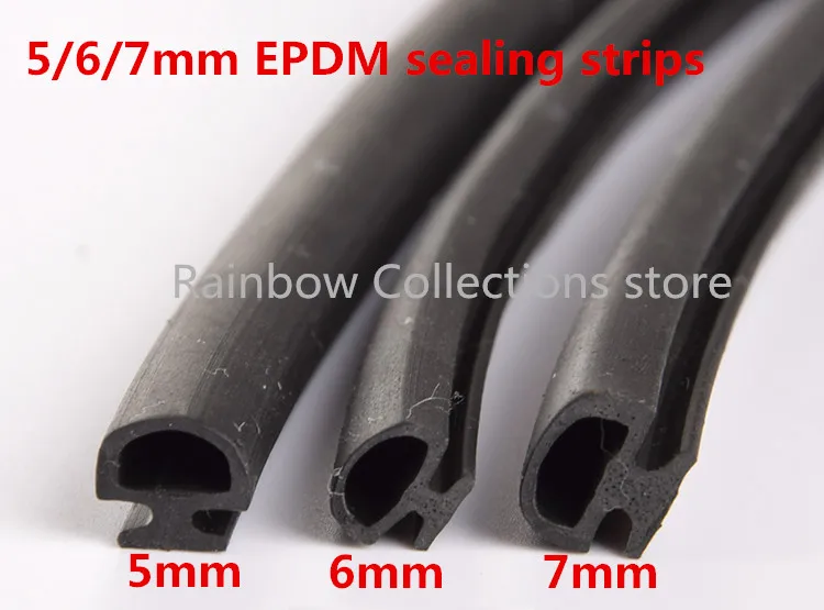 

6M Bottom width 5/6/7mm EPDM sealing strips bridge aluminum door/window sealed plastic strips energy saving windows and doors