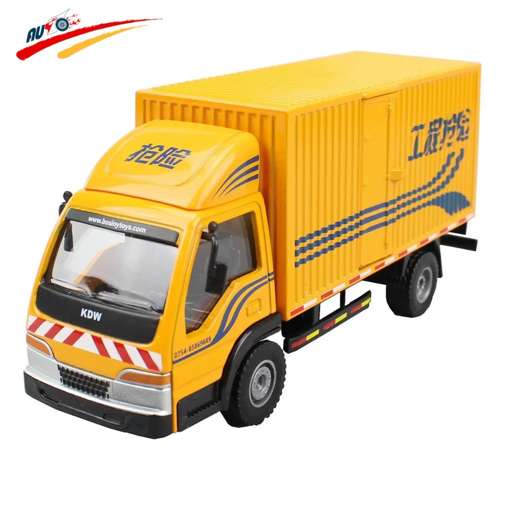 Image Alloy 150 Box Van Truck Diecast  Vehicle Model Toy Container Rear and Side Door Open
