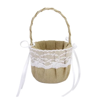 MagiDeal Handmade Vintage Burlap Jute Lace Bow Wedding Party Anniversary Flower Girl Basket Flower Pots
MagiDeal Handmade Vintage Burlap Jute Lace Bow Wedding Party Anniversary Flower Girl Basket Flower Pots