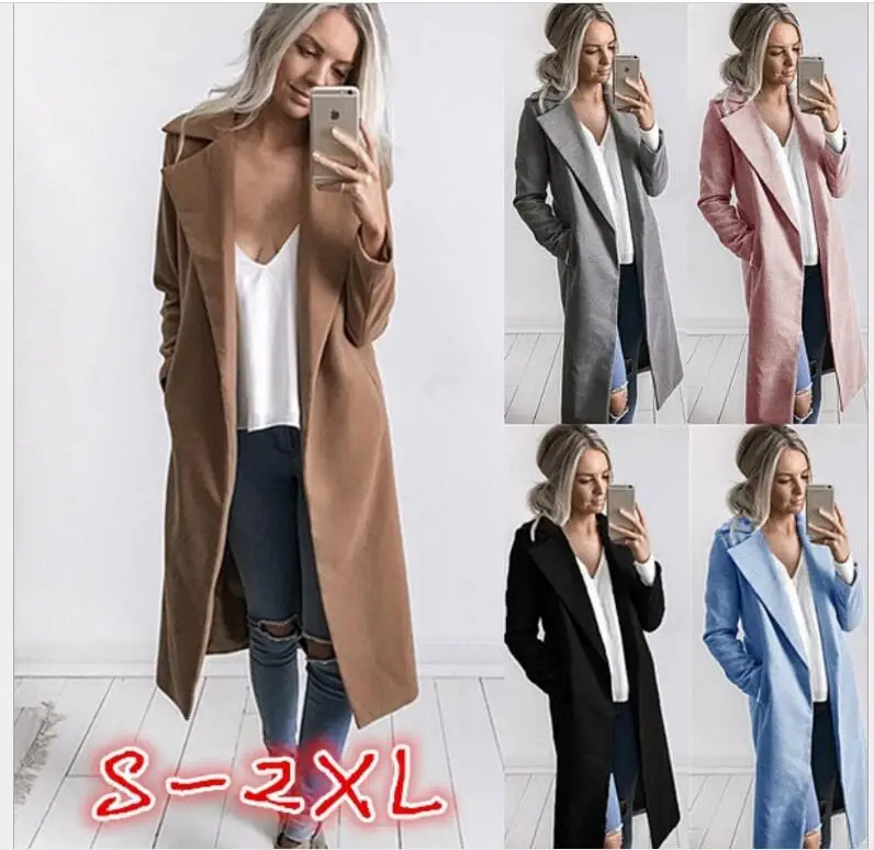2018 5 Colors Women Spring Autumn Winter Long Sleeve Pockets Women Coat Casual Jackets Slim Overcoat Outwear long trenchcoat
2018 5 Colors Women Spring Autumn Winter Long Sleeve Pockets Women Coat Casual Jackets Slim Overcoat Outwear long trenchcoat