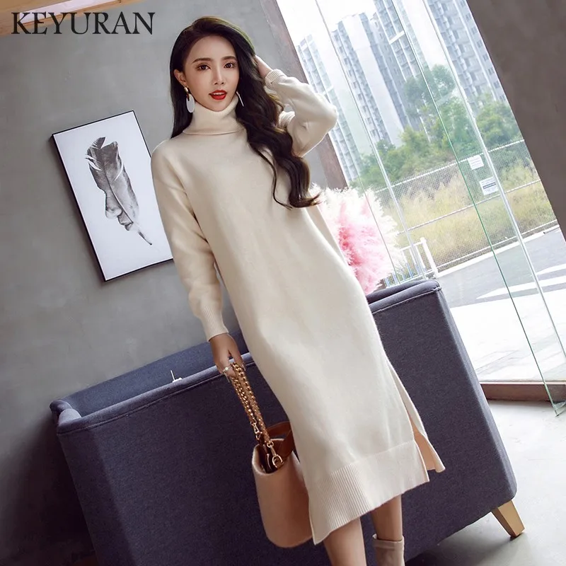 Turtleneck Warm Charm Women split side Sweater Dress 2019 Fall Winter Long Sexy Lurex Bodycon Dresses Woman Skinny Knitted Dress
Turtleneck Warm Charm Women split side Sweater Dress 2019 Fall Winter Long Sexy Lurex Bodycon Dresses Woman Skinny Knitted Dress