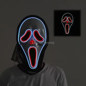 2020 Hot Sales Flashing Halloween ghost faces Mask EL wire Glowing Flexible LED Neon light For scary masquerade Party Decoration
2020 Hot Sales Flashing Halloween ghost faces Mask EL wire Glowing Flexible LED Neon light For scary masquerade Party Decoration