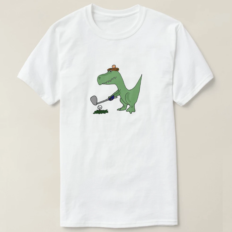 2019 Printed Men T Shirt Cotton Short Sleeve Funny T-Rex Dinosaur Playing Golf T-Shirt Women tshirt
2019 Printed Men T Shirt Cotton Short Sleeve Funny T-Rex Dinosaur Playing Golf T-Shirt Women tshirt