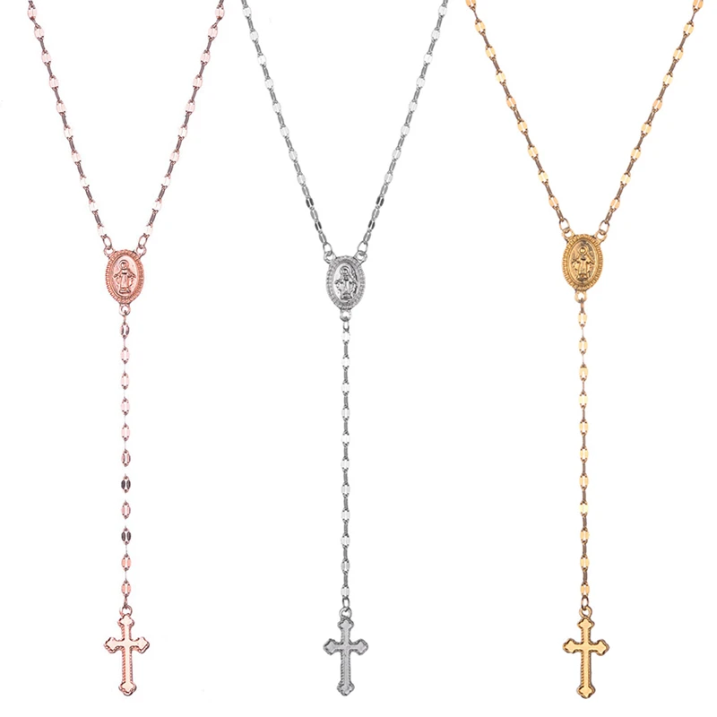 Romad Fashion Cross Pendant Necklace Women Rose Gold Sliver Long Chain Men Rosary Madonna Coin Necklaces Religious Jewelry
Romad Fashion Cross Pendant Necklace Women Rose Gold Sliver Long Chain Men Rosary Madonna Coin Necklaces Religious Jewelry
