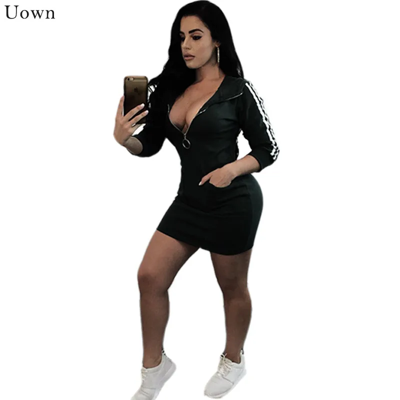 Doyerl Women's Hoodie Sweatshirt Dress Autumn Sexy V-Neck Zipper Pocket Long Sleeve Casual Striped Hooded Bodycon Mini Dresses
Doyerl Women's Hoodie Sweatshirt Dress Autumn Sexy V-Neck Zipper Pocket Long Sleeve Casual Striped Hooded Bodycon Mini Dresses