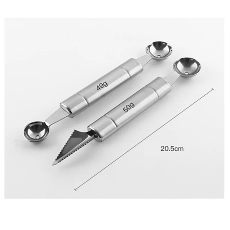 Dual-use fruit double-headed carving knife fruit digging spoon watermelon fruit platter scoop Device Kitchen gadgets
Dual-use fruit double-headed carving knife fruit digging spoon watermelon fruit platter scoop Device Kitchen gadgets