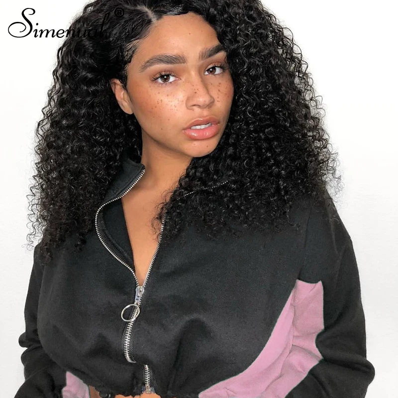 Simenual Casual Women Cropped Jacket Fashion Patchwork Zipper Short Coat Letter Print Autumn Winter 2019 Pink Jackets Outerwear
Simenual Casual Women Cropped Jacket Fashion Patchwork Zipper Short Coat Letter Print Autumn Winter 2019 Pink Jackets Outerwear