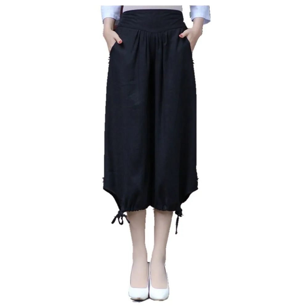 Женские льняные брюки Капри с поясом на резинке 3 цвета|pants pants|pants colorpant wide |