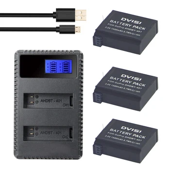 3Pcs 1500mAh AHDBT-401 Gopro Hero 4 Replacement Batteries + LCD USB Dual Charger For GoPro Hero 4 AHDBT401 Camera accessory
3Pcs 1500mAh AHDBT-401 Gopro Hero 4 Replacement Batteries + LCD USB Dual Charger For GoPro Hero 4 AHDBT401 Camera accessory